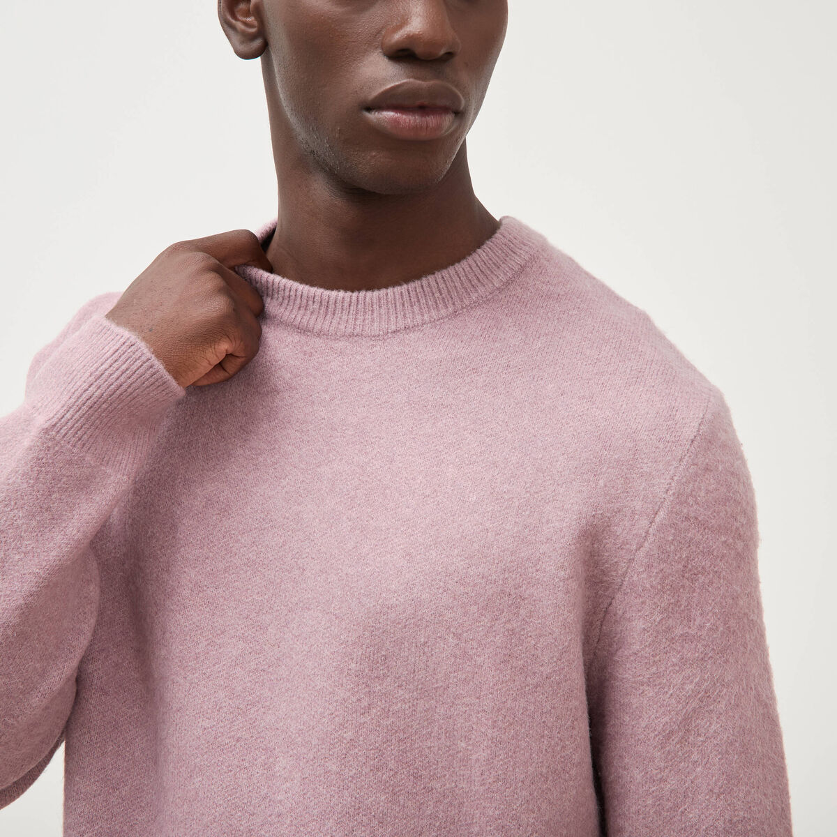 Pull droit col rond manches longues parme homme