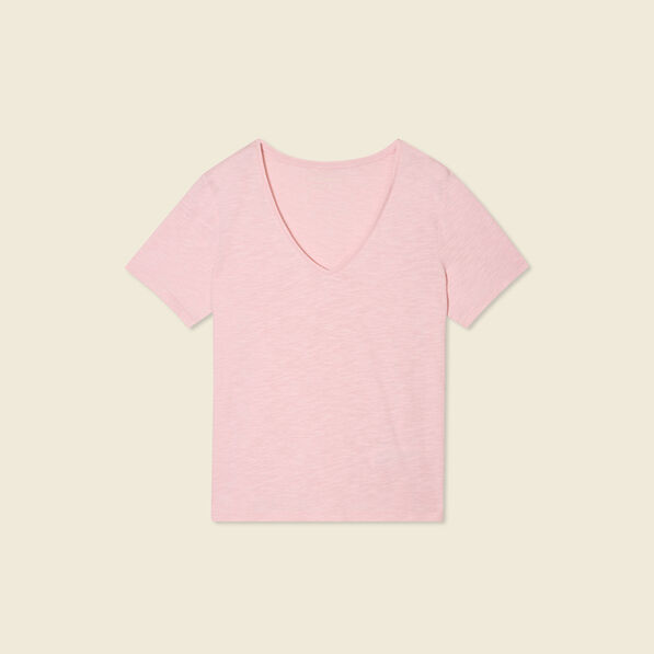 T-shirt manches courtes rose clair femme