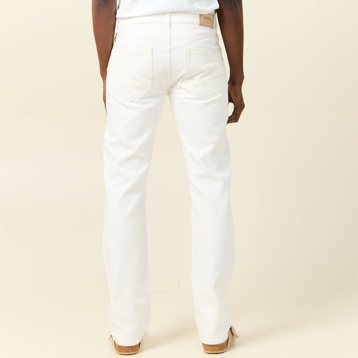 Jeans éco-responsable regular denim blanc homme