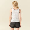 Pull sans manches ecru femme