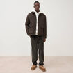 Pantalon large en velours vert kaki homme