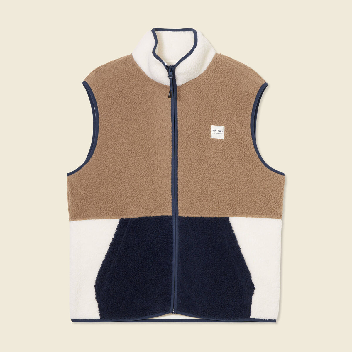 Gilet sans manches zippé marron homme