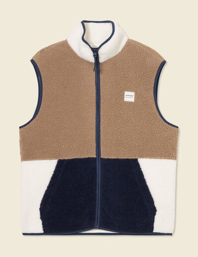 Gilet sans manches zippé marron homme