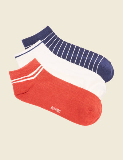 Lot 3 paires chaussettes orange foncé homme