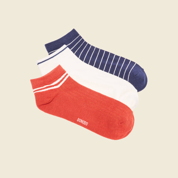 lot 3 paires chaussettes orange fonce homme Lot 3 paires chaussettes orange foncé homme