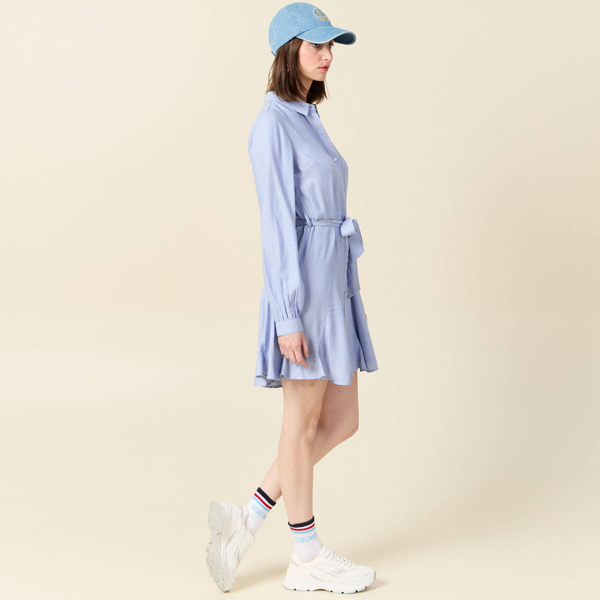 Robe patineuse éco-responsable bleu femme