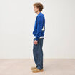 Sweat droit col rond manches longues bleu electrique homme