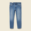Jeans straight longueur 32 en coton denim stone homme