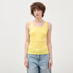 D&eacute;bardeur cintr&eacute; d&eacute;collet&eacute; sans manches jaune femme