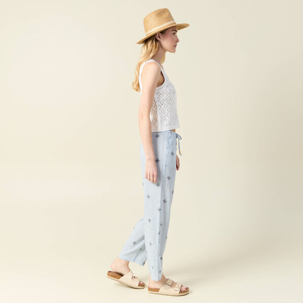 Pantalon droit 7/8ème bleu ciel femme