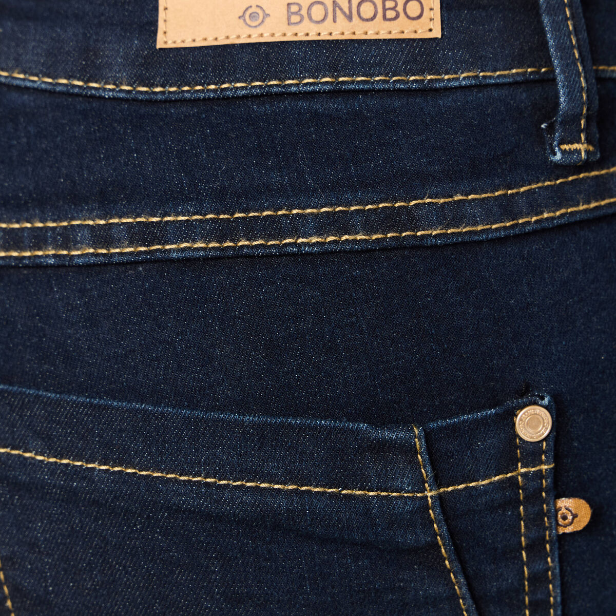 Jeans regular 5 poches denim brut rinse femme