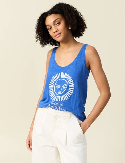 Débardeur sans manches bleu electrique femme