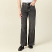Jeans large taille haute denim snow gris femme