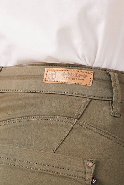 Pantalon Audrey - skinny push up vert kaki femme