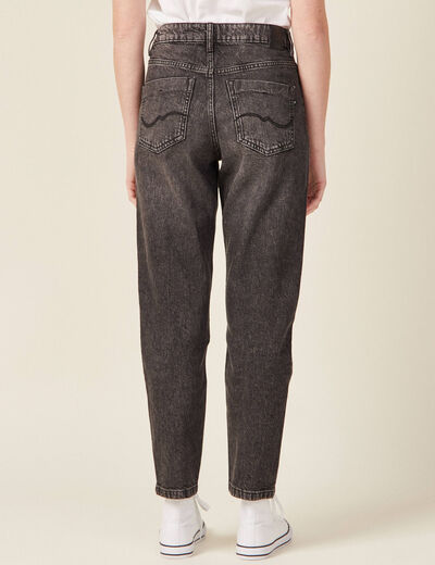 Jeans mom 7/8ème denim gris femme