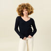 Pull à manches longues bleu marine femme
