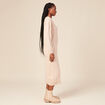 Robe cintr&eacute;e col v manches 3/4 creme femme