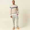 Pull manches longues beige homme