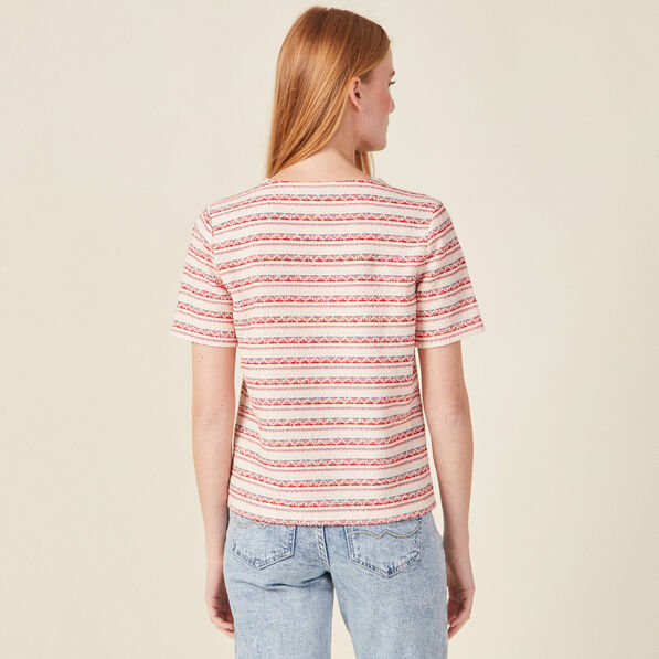t shirt manches courtes rouge fonce femme T-shirt manches courtes rouge foncé femme