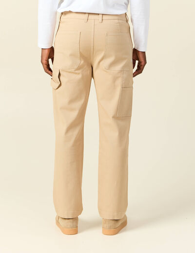 Jeans droit 5 poches beige homme