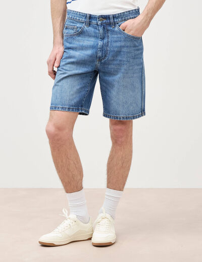 Bermuda en jean coton denim stone homme
