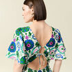 Robe col V manches courtes blanc femme