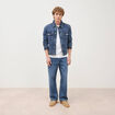 Jeans loose longueur 32 en coton denim stone homme