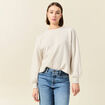 Sweat manches longues oversize creme femme