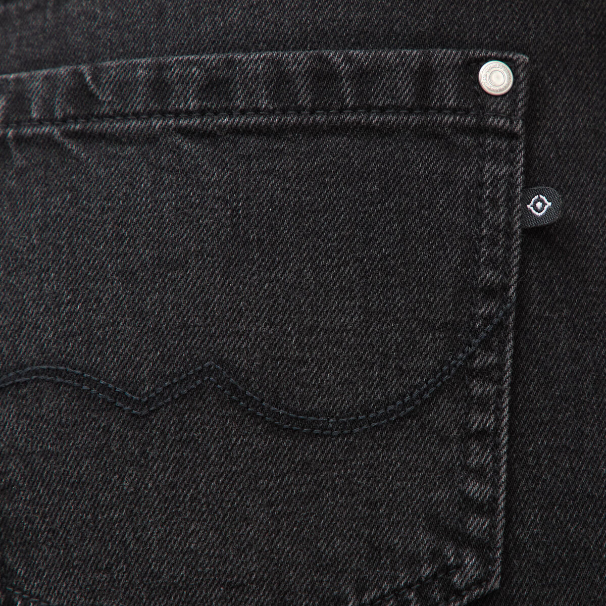 Jeans large taille haute denim noir femme