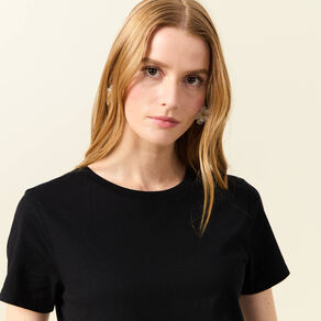 T-shirt manches courtes noir femme
