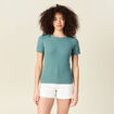 T-shirt manches courtes côtelé vert foncé femme