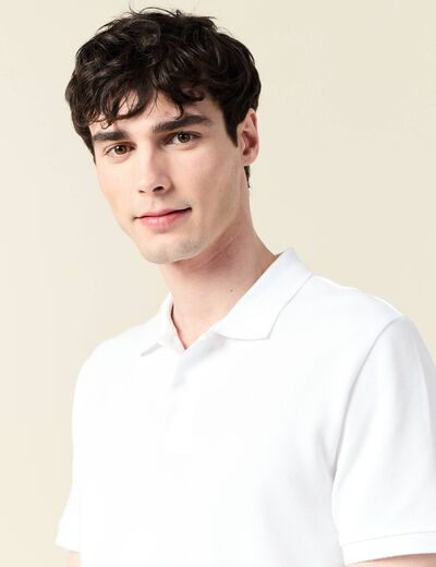 Polo manches courtes blanc homme
