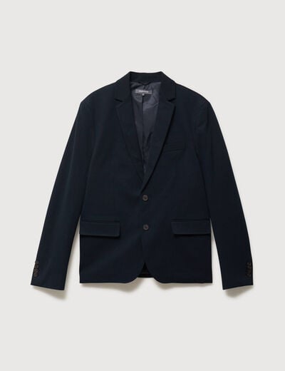 Veste blazer cintr&eacute;e bleu marine homme