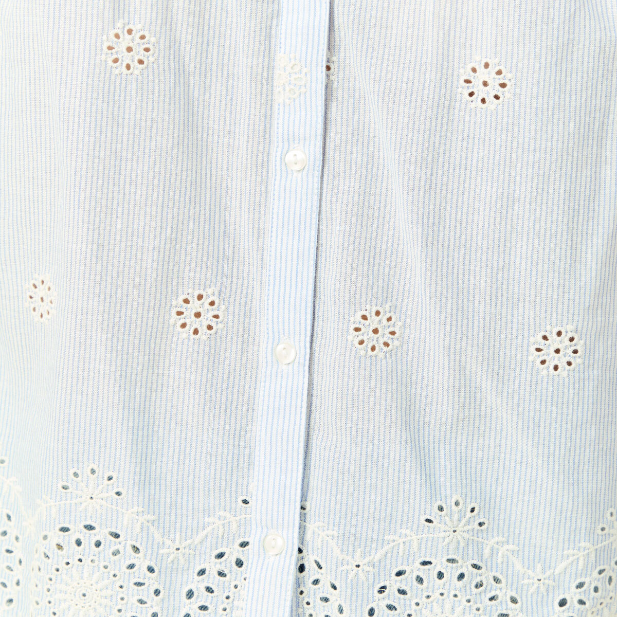 Chemise col tunisien manches 3/4 blanc femme