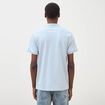 Polo cintr&eacute; en coton manches courtes bleu ciel homme