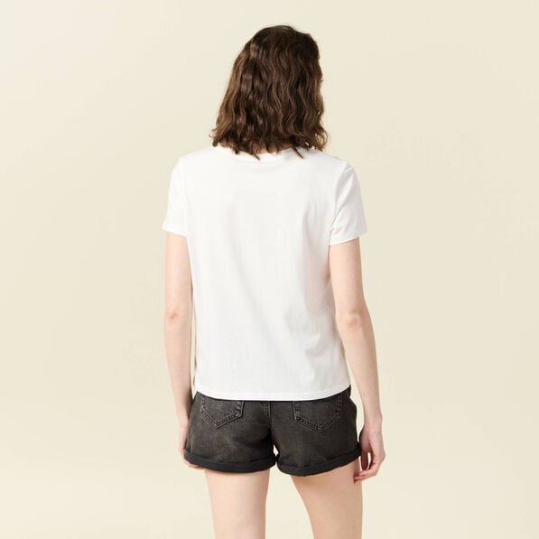 t shirt manches courtes ecru femme T-shirt manches courtes ecru femme