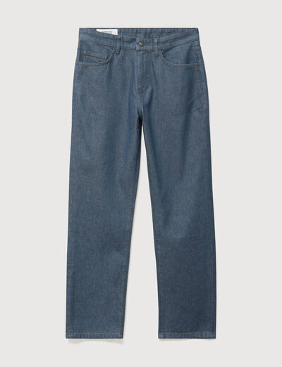 Jeans straight longueur 32 en coton bleu gris homme
