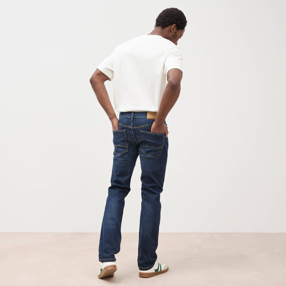 Jeans straight longueur 34 denim brut homme