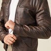 Blouson simili cuir vert kaki homme