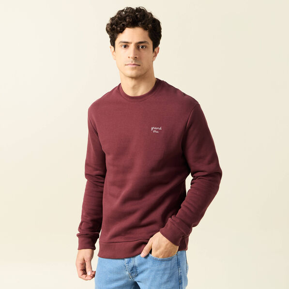 sweat manches longues rouge fonce homme Sweat manches longues rouge foncé homme