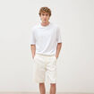 Bermuda en jean coton denim blanc homme