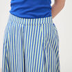 Jupe longue &eacute;vas&eacute;e en coton ray&eacute; bleu femme