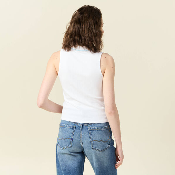 polo sans manches blanc femme Polo sans manches blanc femme