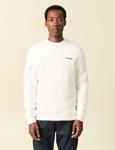Sweat manches longues ecru homme