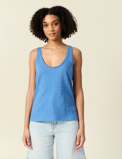 Débardeur sans manches bleu femme
