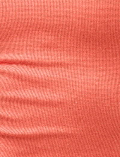 T-shirt ajust&eacute; d&eacute;collet&eacute; manches courtes rouge fonc&eacute; femme