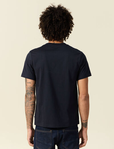 T-shirt en coton manches courtes bleu marine homme