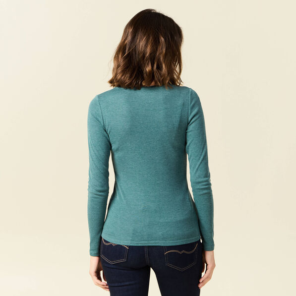 T-shirt femme maille unie Instinct vert canard femme