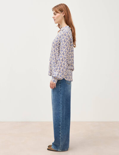 Blouse manches longues blanc femme