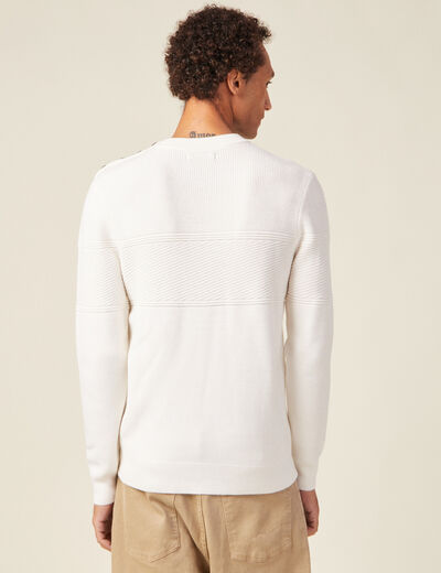 Pull manches longues ecru homme